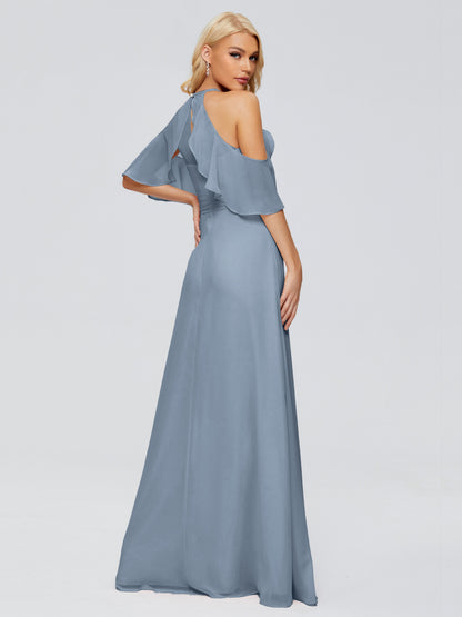 Taylor Off The Shoulder Split Chiffon Bridesmaid Dresses