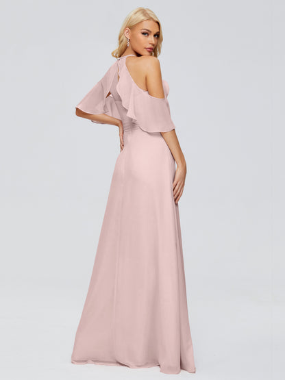 Taylor Off The Shoulder Split Chiffon Bridesmaid Dresses