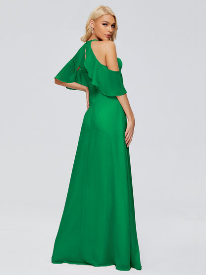 Taylor Off The Shoulder Split Chiffon Bridesmaid Dresses