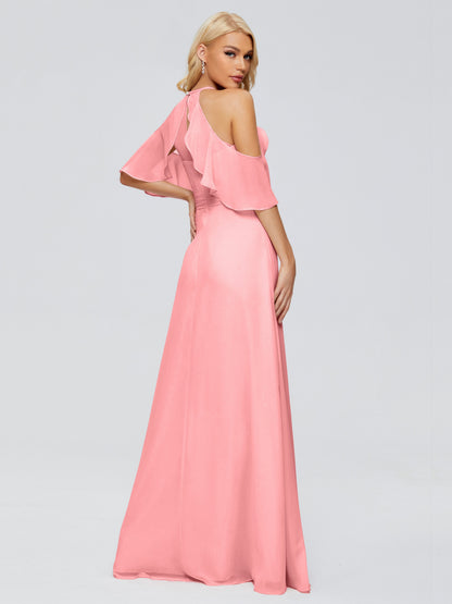 Taylor Off The Shoulder Split Chiffon Bridesmaid Dresses