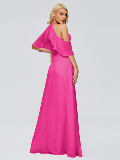 Taylor Off The Shoulder Split Chiffon Bridesmaid Dresses