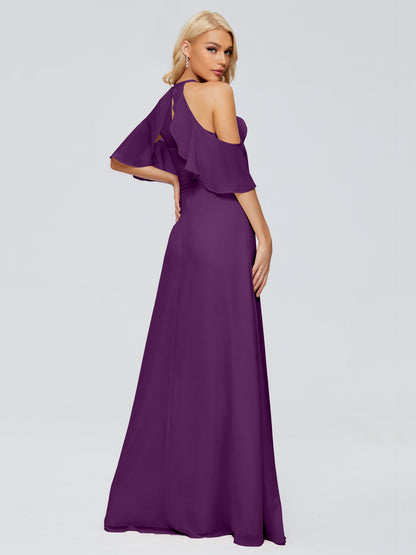 Taylor Off The Shoulder Split Chiffon Bridesmaid Dresses