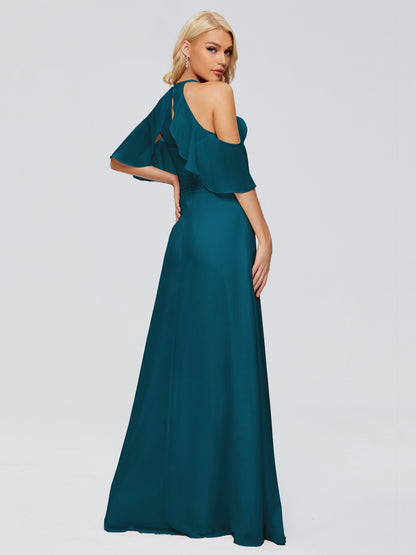 Taylor Off The Shoulder Split Chiffon Bridesmaid Dresses