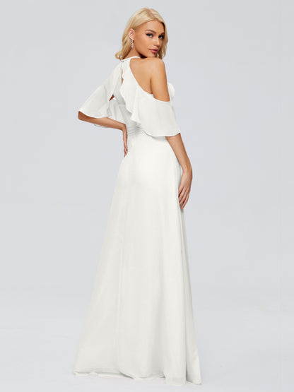 Taylor Off The Shoulder Split Chiffon Bridesmaid Dresses