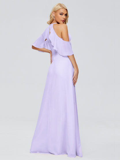 Taylor Off The Shoulder Split Chiffon Bridesmaid Dresses