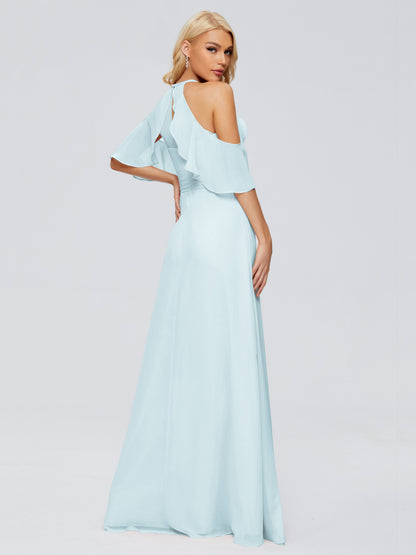 Taylor Off The Shoulder Split Chiffon Bridesmaid Dresses