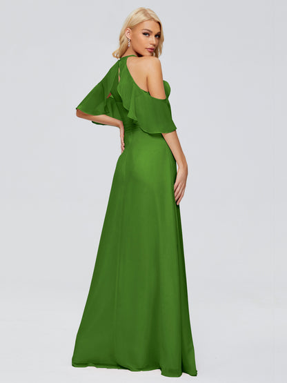 Taylor Off The Shoulder Split Chiffon Bridesmaid Dresses