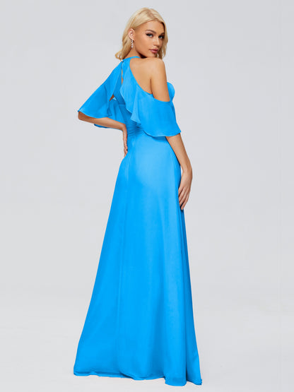 Taylor Off The Shoulder Split Chiffon Bridesmaid Dresses