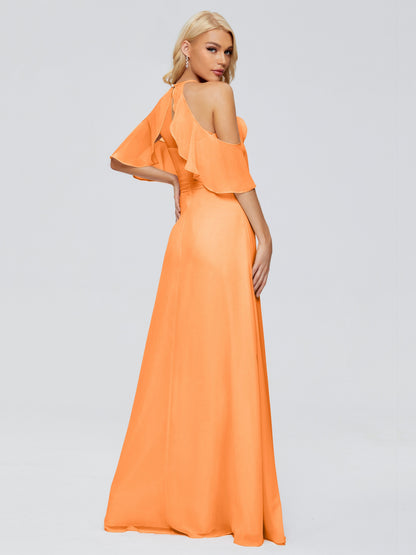Taylor Off The Shoulder Split Chiffon Bridesmaid Dresses