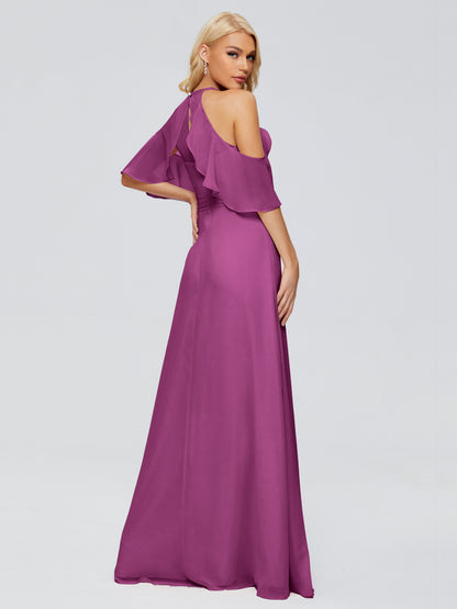 Taylor Off The Shoulder Split Chiffon Bridesmaid Dresses