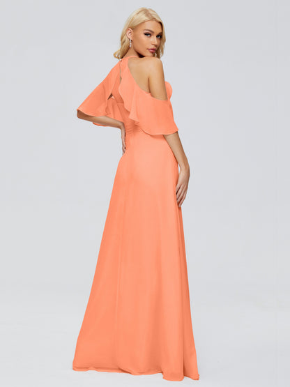 Taylor Off The Shoulder Split Chiffon Bridesmaid Dresses
