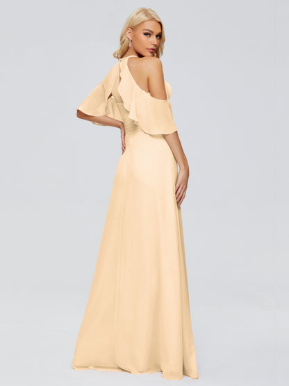 Taylor Off The Shoulder Split Chiffon Bridesmaid Dresses
