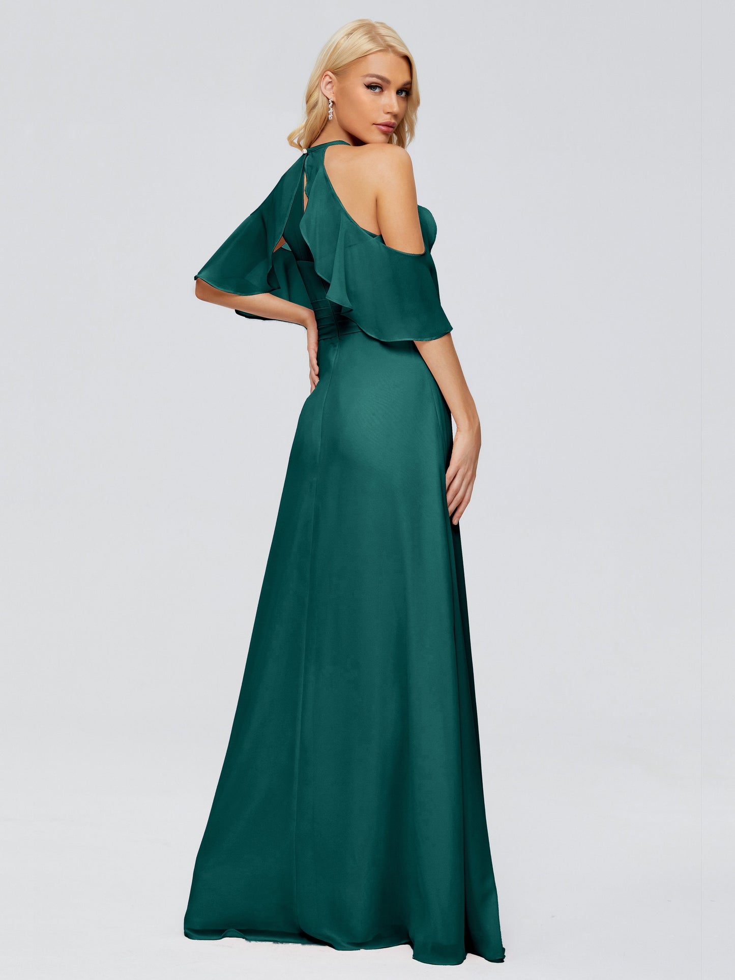 Taylor Off The Shoulder Split Chiffon Bridesmaid Dresses