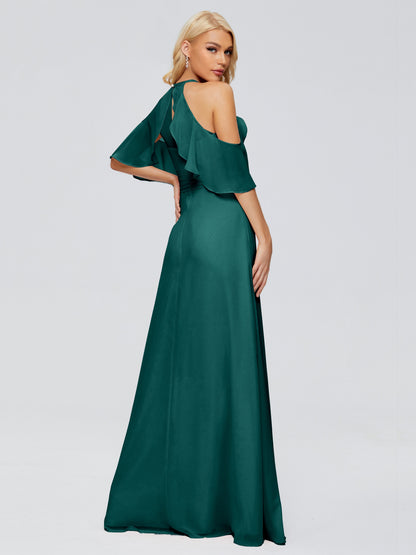 Taylor Off The Shoulder Split Chiffon Bridesmaid Dresses