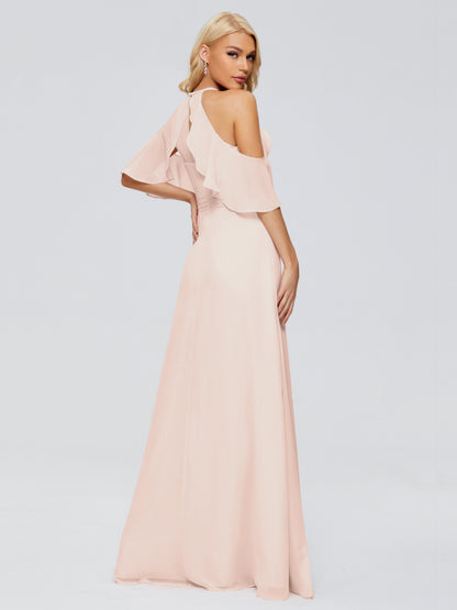 Taylor Off The Shoulder Split Chiffon Bridesmaid Dresses
