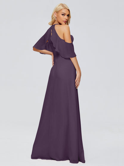 Taylor Off The Shoulder Split Chiffon Bridesmaid Dresses