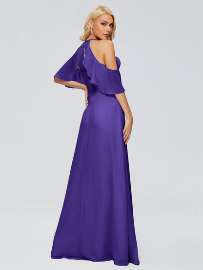 Taylor Off The Shoulder Split Chiffon Bridesmaid Dresses