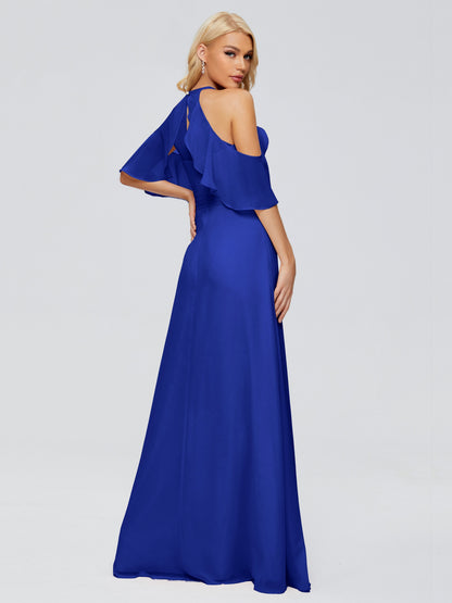 Taylor Off The Shoulder Split Chiffon Bridesmaid Dresses