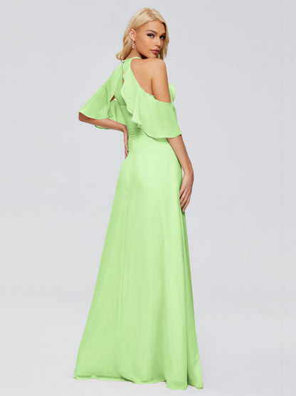 Taylor Off The Shoulder Split Chiffon Bridesmaid Dresses