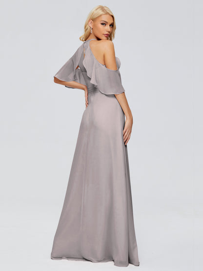 Taylor Off The Shoulder Split Chiffon Bridesmaid Dresses