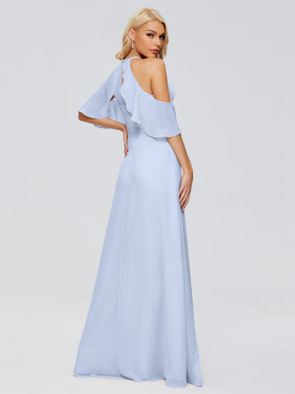 Taylor Off The Shoulder Split Chiffon Bridesmaid Dresses