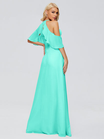 Taylor Off The Shoulder Split Chiffon Bridesmaid Dresses