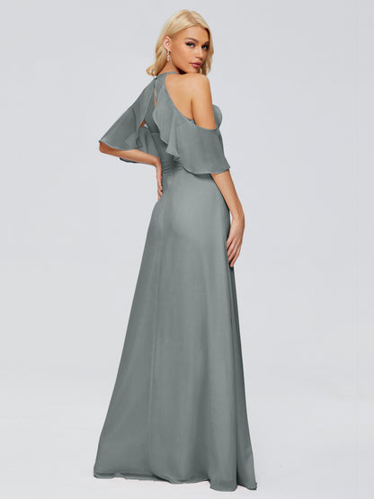 Taylor Off The Shoulder Split Chiffon Bridesmaid Dresses