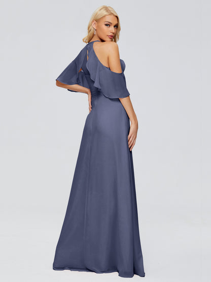 Taylor Off The Shoulder Split Chiffon Bridesmaid Dresses