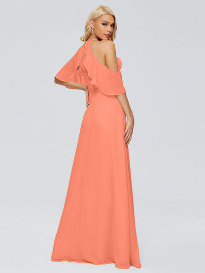 Taylor Off The Shoulder Split Chiffon Bridesmaid Dresses