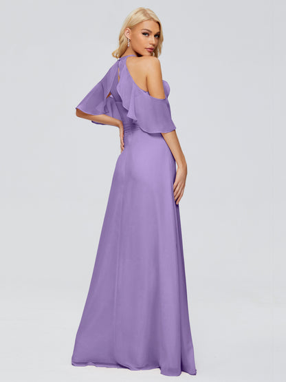 Taylor Off The Shoulder Split Chiffon Bridesmaid Dresses
