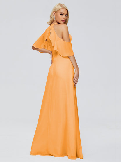 Taylor Off The Shoulder Split Chiffon Bridesmaid Dresses