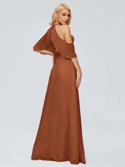 Taylor Off The Shoulder Split Chiffon Bridesmaid Dresses