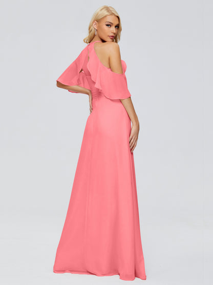Taylor Off The Shoulder Split Chiffon Bridesmaid Dresses