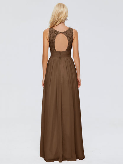 Valerie A-line V Neck Straps Chiffon Bridesmaid Dresses