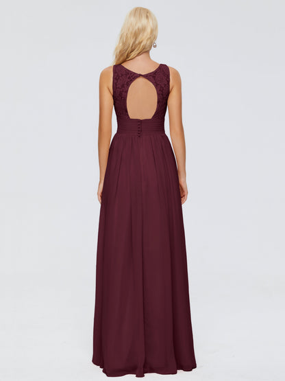 Valerie A-line V Neck Straps Chiffon Bridesmaid Dresses