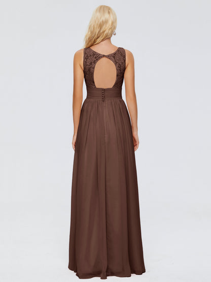 Valerie A-line V Neck Straps Chiffon Bridesmaid Dresses