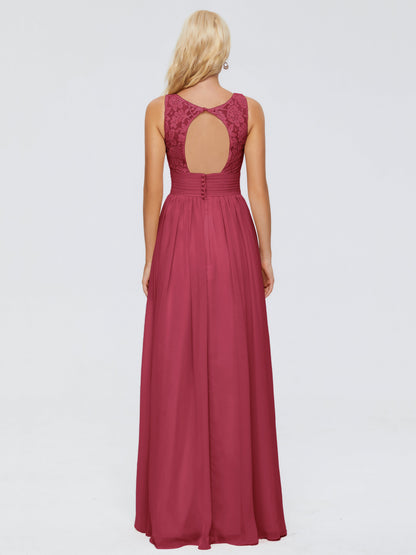 Valerie A-line V Neck Straps Chiffon Bridesmaid Dresses