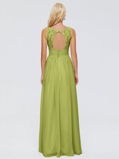 Valerie A-line V Neck Straps Chiffon Bridesmaid Dresses