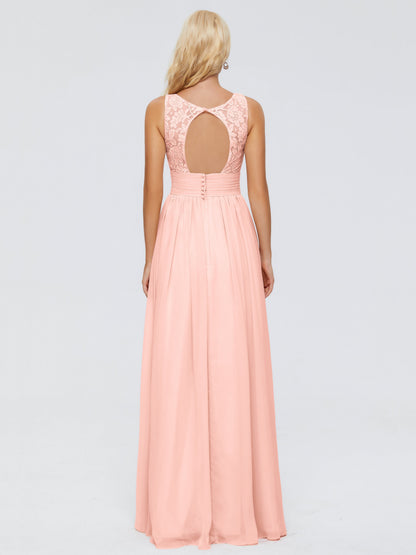 Valerie A-line V Neck Straps Chiffon Bridesmaid Dresses