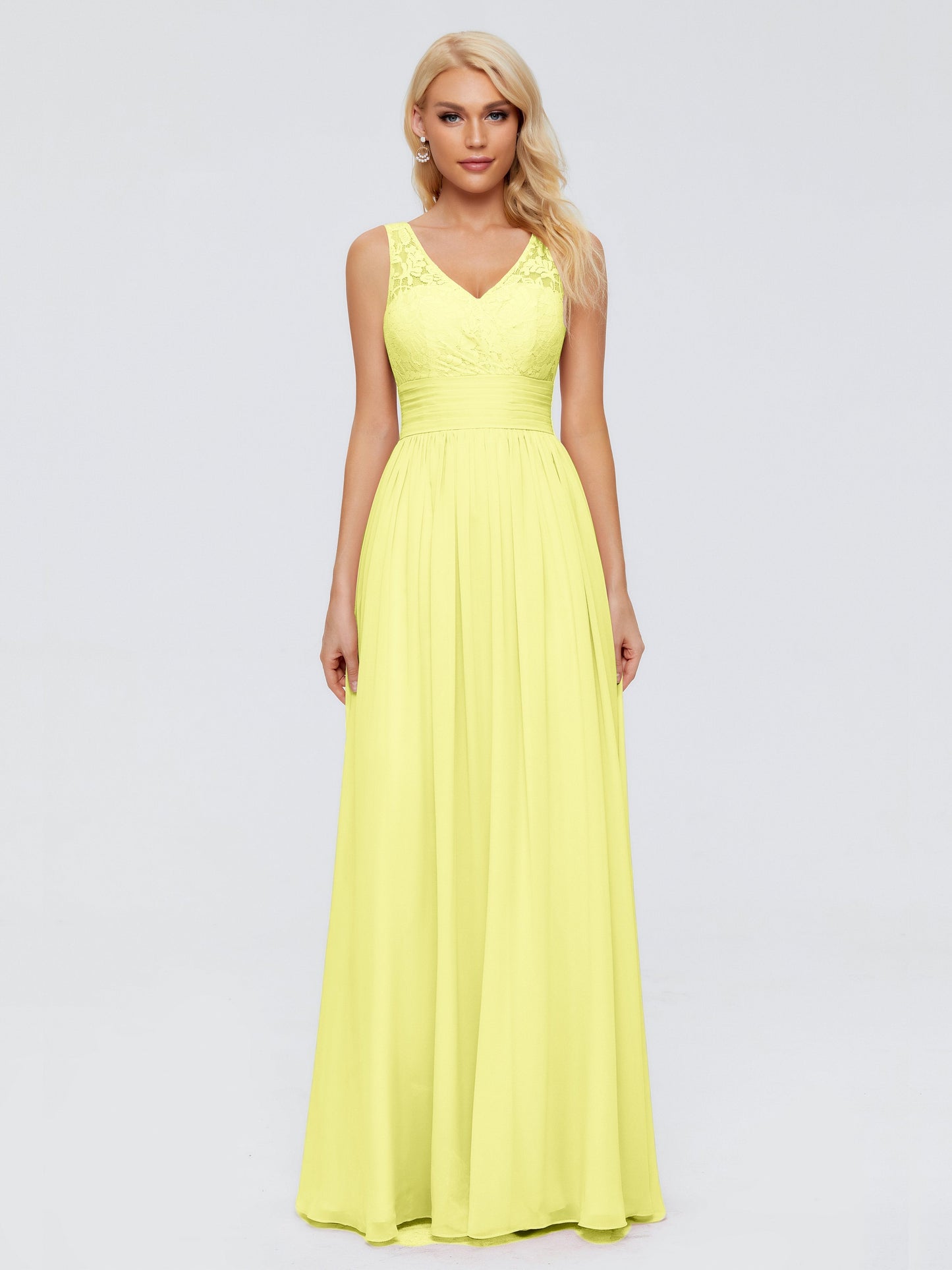 Valerie A-line V Neck Straps Chiffon Bridesmaid Dresses