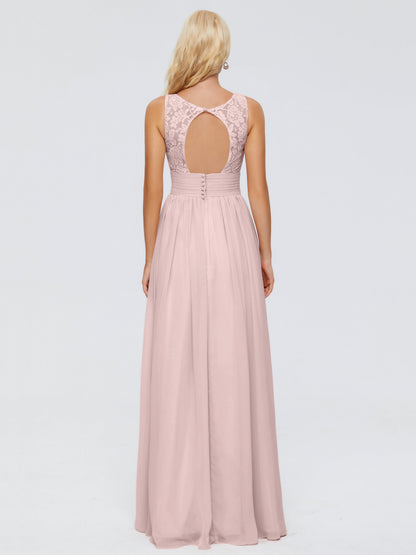 Valerie A-line V Neck Straps Chiffon Bridesmaid Dresses