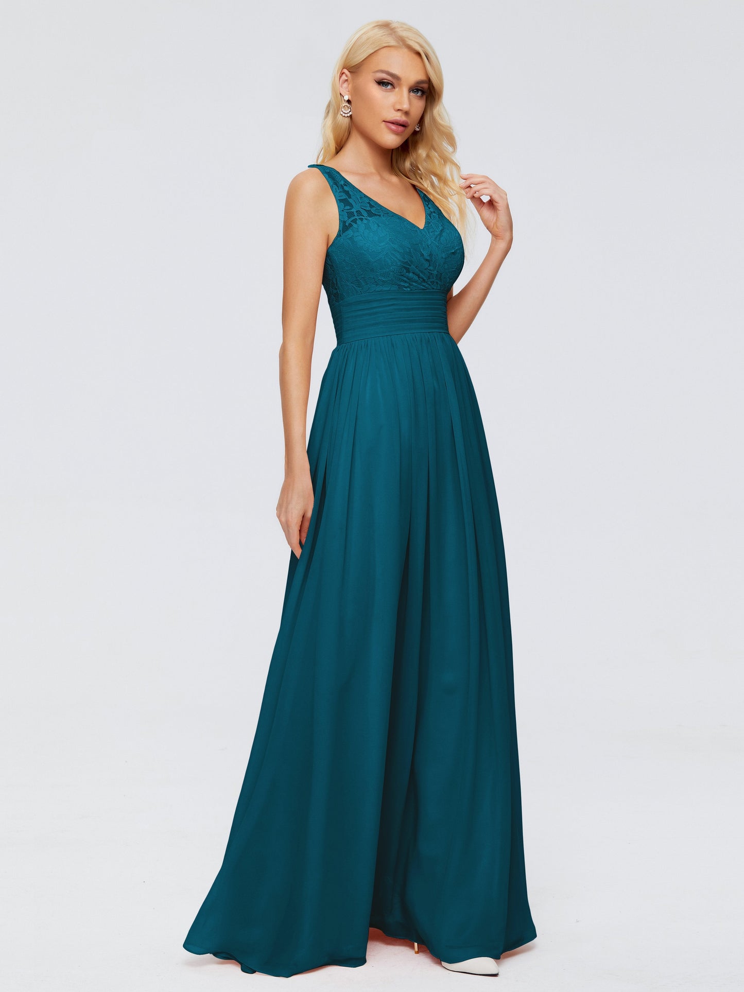 Valerie A-line V Neck Straps Chiffon Bridesmaid Dresses