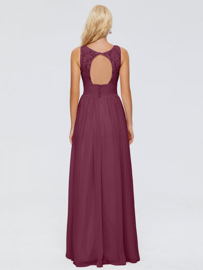 Valerie A-line V Neck Straps Chiffon Bridesmaid Dresses