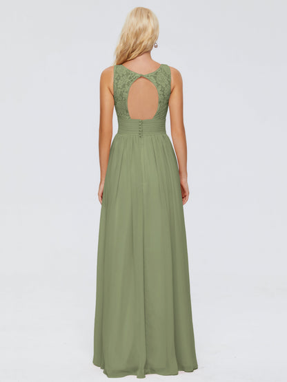 Valerie A-line V Neck Straps Chiffon Bridesmaid Dresses