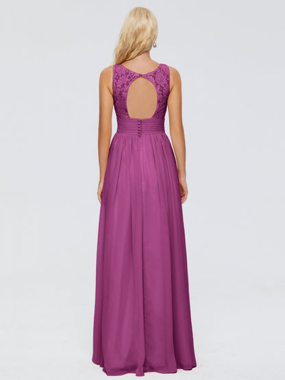 Valerie A-line V Neck Straps Chiffon Bridesmaid Dresses