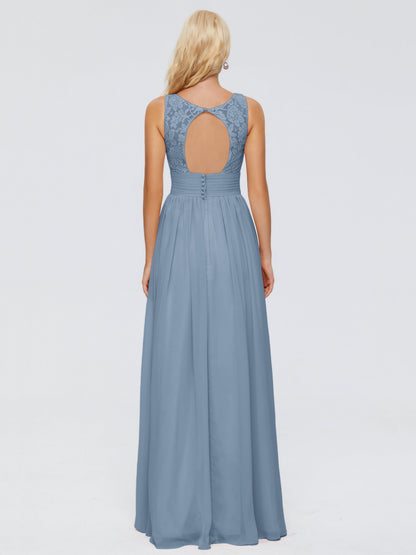 Valerie A-line V Neck Straps Chiffon Bridesmaid Dresses