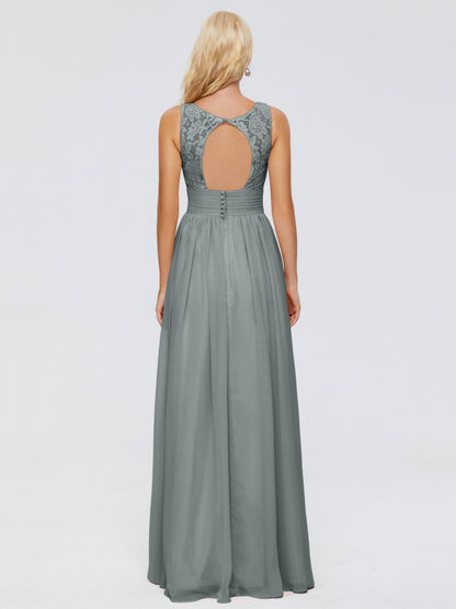 Valerie A-line V Neck Straps Chiffon Bridesmaid Dresses