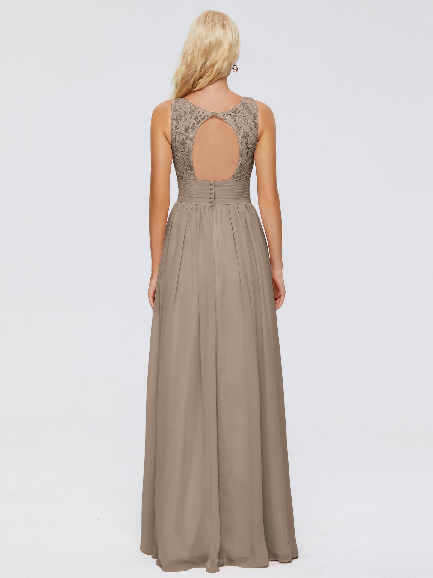 Valerie A-line V Neck Straps Chiffon Bridesmaid Dresses