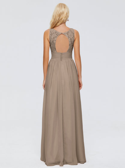 Valerie A-line V Neck Straps Chiffon Bridesmaid Dresses