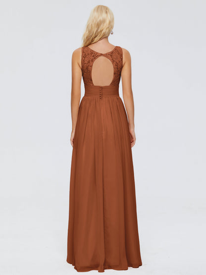 Valerie A-line V Neck Straps Chiffon Bridesmaid Dresses